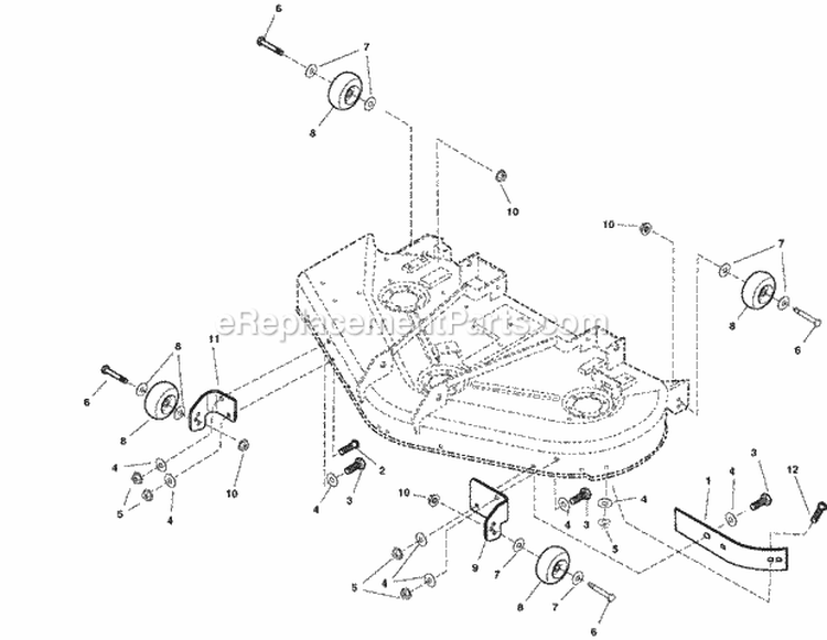 50 Mower Deck - Caster Mount Group Diagram and Parts List for EZT20500BV 5091003 Snapper Lawn Tractor