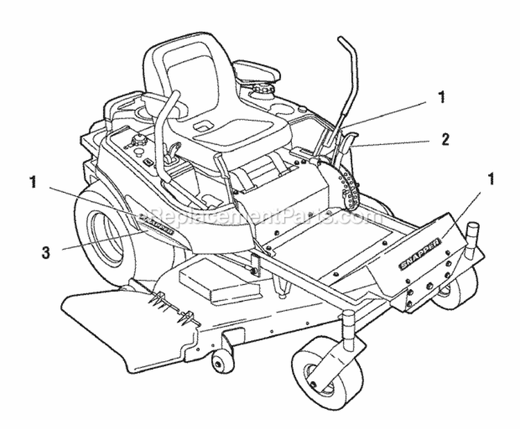 Decals Group - Brand  Model Diagram and Parts List for ZT18440KH 5091000 Snapper Lawn Tractor