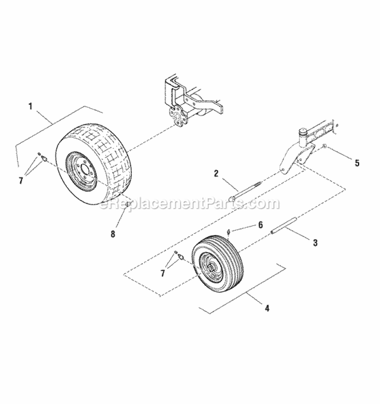 Wheel  Tire Group Diagram and Parts List for ZT2450150ZBVE 2690647 Snapper Lawn Tractor