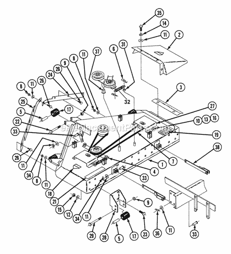48 Deck Assembly Parts 1810  2010 Diagram and Parts List for ZU4803M  Snapper Lawn Tractor
