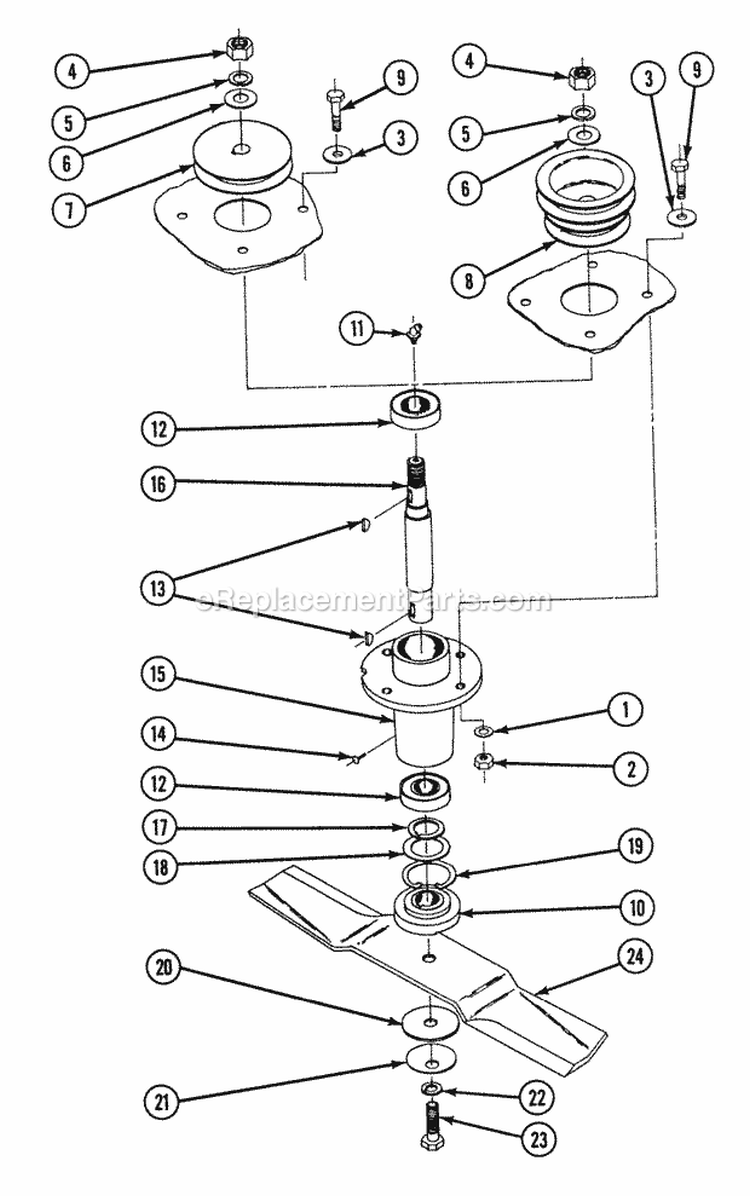Deck Spindle Assembly 1810  2010 Diagram and Parts List for ZU6003M  Snapper Lawn Tractor