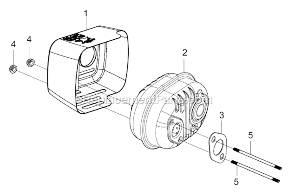 Muffler Diagram and Parts List for SM2110  Southland Lawn Mower