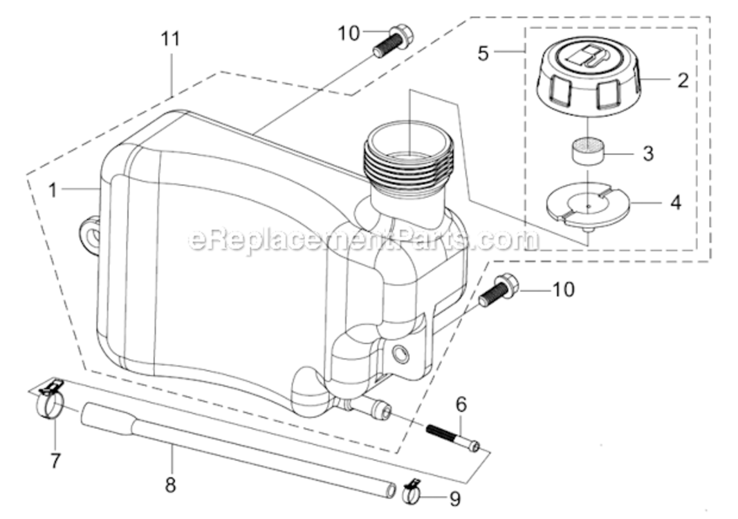 Fuel_Tank Diagram and Parts List for SM2110  Southland Lawn Mower