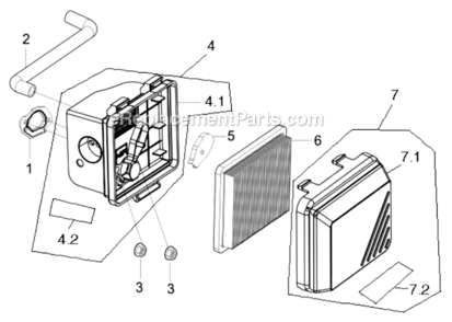 Air_Filter Diagram and Parts List for SM2110  Southland Lawn Mower