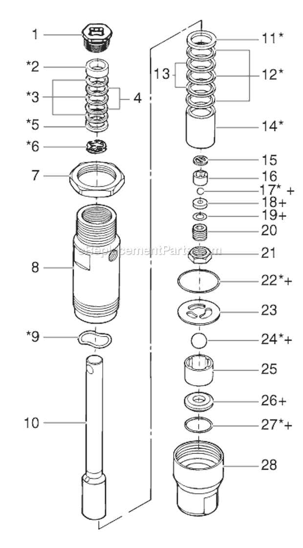 Page D Diagram and Parts List for EP2400 0279010 SprayTECH Paint Sprayer