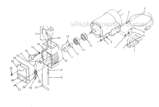 Page C Diagram and Parts List for ED1075 0288050 SprayTECH Paint Sprayer