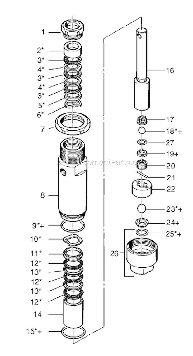 Page F Diagram and Parts List for EP2510 0294012 SprayTECH Paint Sprayer