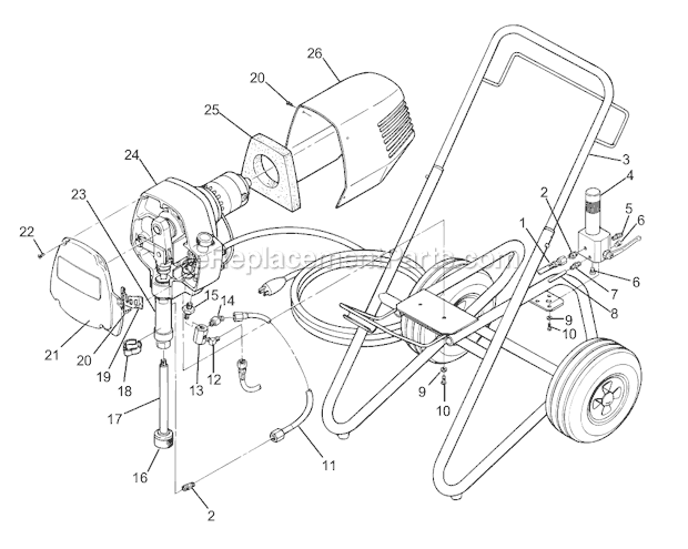 Page A Diagram and Parts List for EP2300SE 0294036 SprayTECH Paint Sprayer