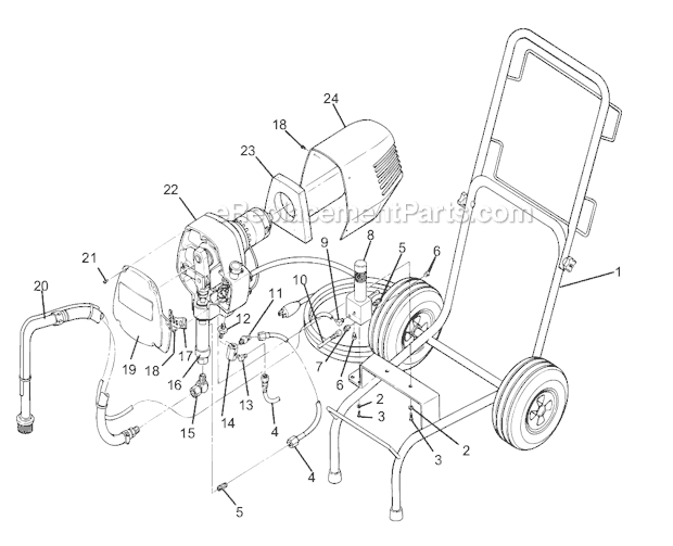 Page B Diagram and Parts List for EP2300SE 0294036 SprayTECH Paint Sprayer