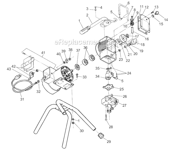 Page A Diagram and Parts List for ED1150 0294059 SprayTECH Paint Sprayer