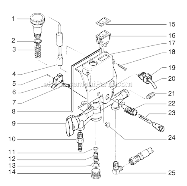 Page F Diagram and Parts List for EP2105 0295001 SprayTECH Paint Sprayer