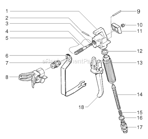 Page H Diagram and Parts List for EP2105 0295001 SprayTECH Paint Sprayer
