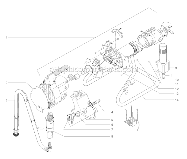 Page A Diagram and Parts List for EP2205 0295003 SprayTECH Paint Sprayer