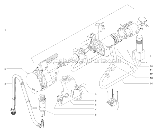 Page A Diagram and Parts List for EP2205 0295024 SprayTECH Paint Sprayer
