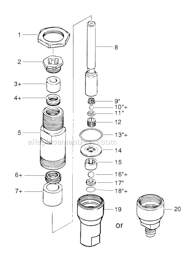 Page F Diagram and Parts List for EP2205 0295024 SprayTECH Paint Sprayer