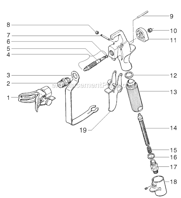 Page G Diagram and Parts List for EP2205 0295024 SprayTECH Paint Sprayer