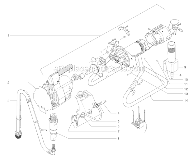 Page A Diagram and Parts List for EP2205 0295025 SprayTECH Paint Sprayer