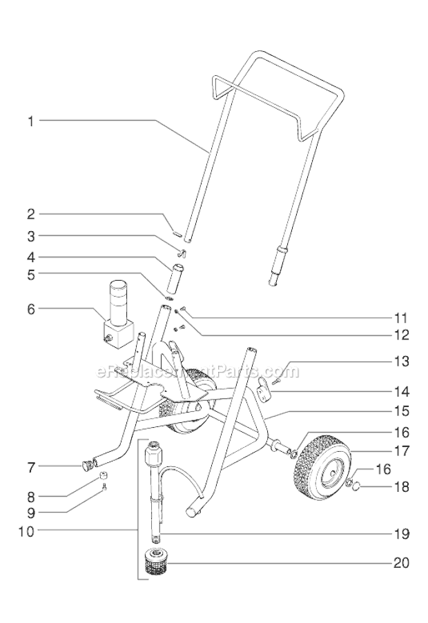 Page B Diagram and Parts List for EP2205 0295025 SprayTECH Paint Sprayer