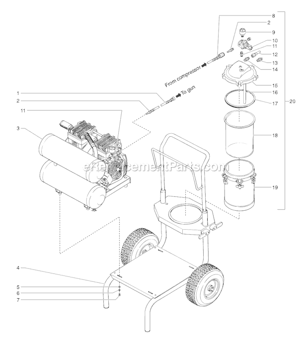 Page A Diagram and Parts List for CS10000 0295636 SprayTECH Paint Sprayer