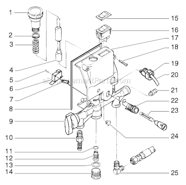 Page F Diagram and Parts List for EP2105 0508006 SprayTECH Paint Sprayer