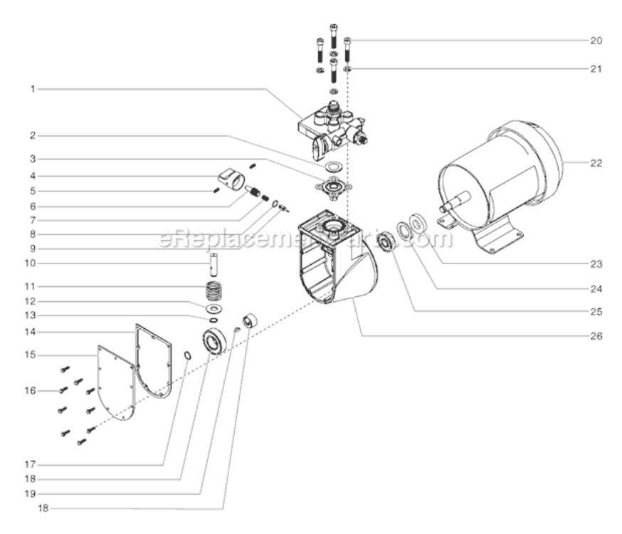 Page B Diagram and Parts List for ED655 0508090 SprayTECH Compressor