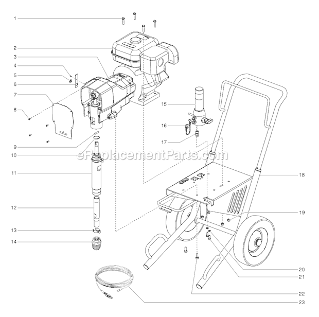 Page A Diagram and Parts List for GPX1600 0509003 SprayTECH Paint Sprayer