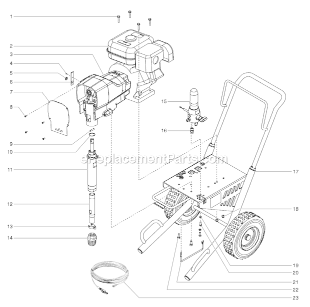 Page A Diagram and Parts List for GPX130 0509038 SprayTECH Paint Sprayer