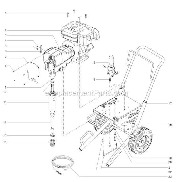 Page A Diagram and Parts List for GPX 0509058 SprayTECH Paint Sprayer
