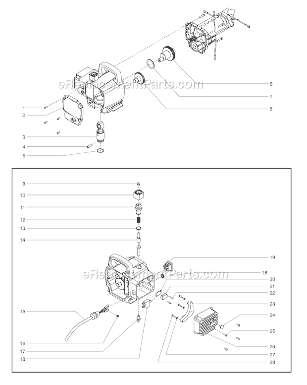 Page J Diagram and Parts List for EPX2155 0551012 SprayTECH Paint Sprayer