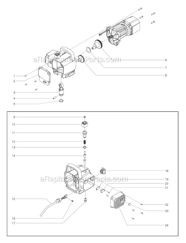 Page D Diagram and Parts List for EPX2255 0551050 SprayTECH Paint Sprayer