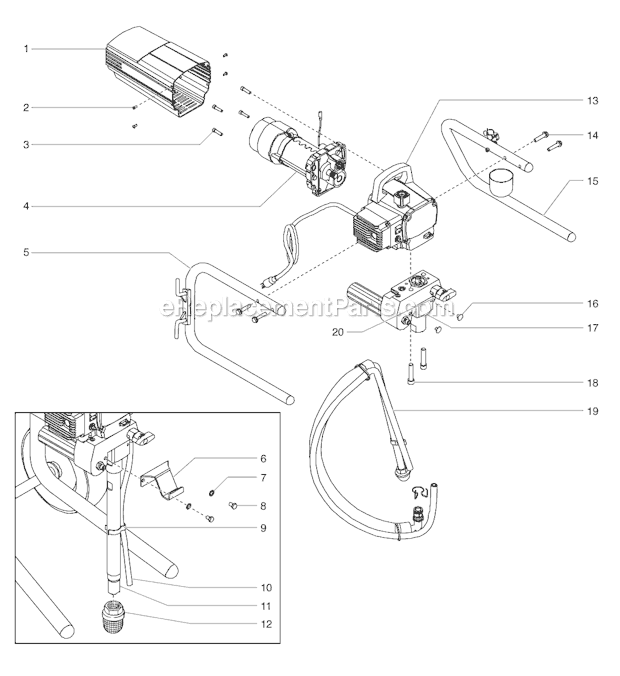 Page A Diagram and Parts List for EPX2255 0552009 SprayTECH Paint Sprayer