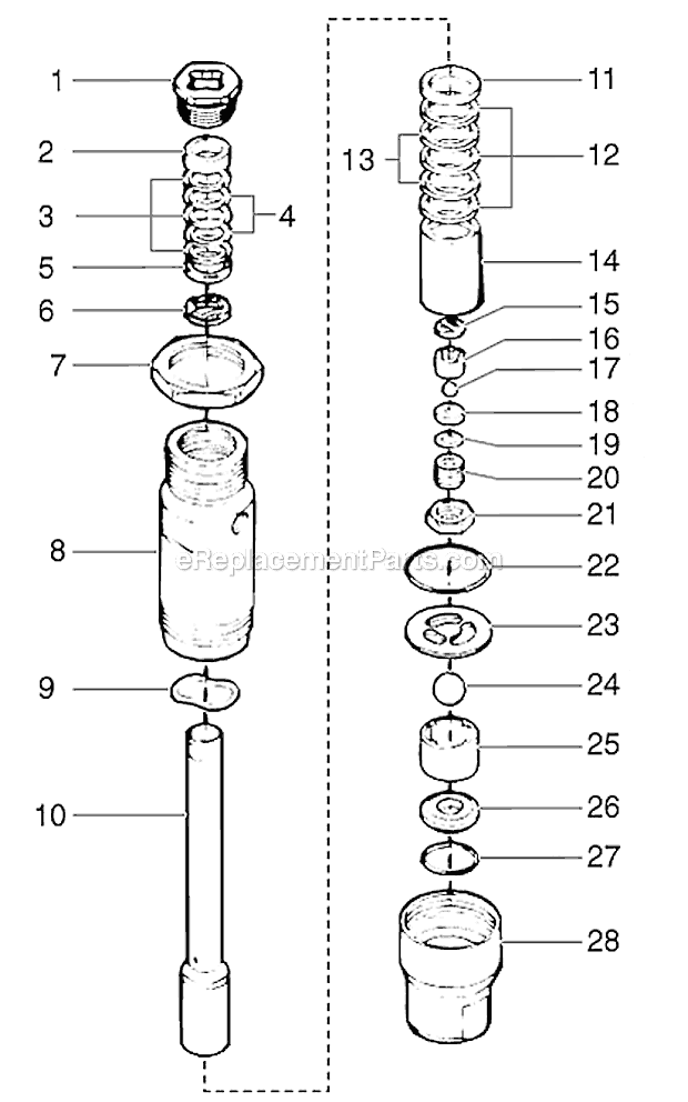 Fluid Section Assembly Diagram and Parts List for EP2300SE 0294083 SprayTECH Paint Sprayer