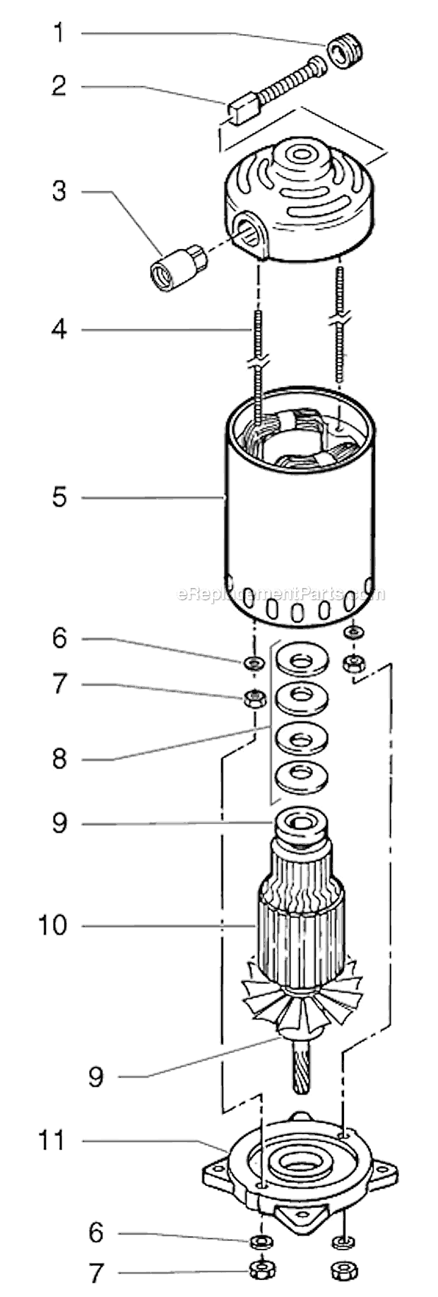 Motor Assembly Diagram and Parts List for EP2300SE 0294084 SprayTECH Paint Sprayer