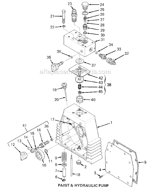 Paint_And_Hydraulic_Pump Diagram and Parts List for ST1000  SprayTECH Paint Sprayer