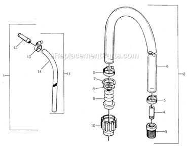 Page E Diagram and Parts List for ED1075 0288050 SprayTECH Paint Sprayer