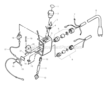 Part Location Diagram of 02491 SprayTECH Cordset Assembly