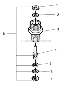 Part Location Diagram of 02283 SprayTECH Transducer Packing Kit