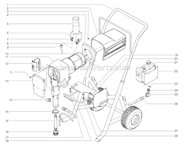 Part Location Diagram of 9850639 SprayTECH Clamp, Return Line