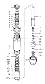 Page F Diagram and Parts List for EP2510 0294012 SprayTECH Paint Sprayer