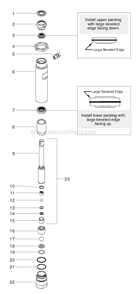 Part Location Diagram of 0509135 Titan Piston Assembly