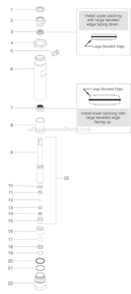Page E Diagram and Parts List for LC1250 0509025 SprayTECH Paint Sprayer