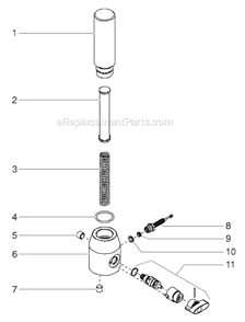 Part Location Diagram of 0296235 Titan G-10 Xl Four Finger Airless Spray Gun With 517 Reversible Tip