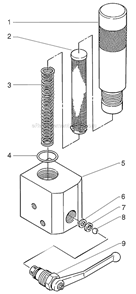 Filter, Prime, And Spray Valve Assembly Diagram and Parts List for EP2300SE 0294083 SprayTECH Paint Sprayer