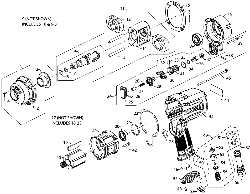 Default Diagram and Parts List for J150WP-TH Type 0 Stanley Impact Driver