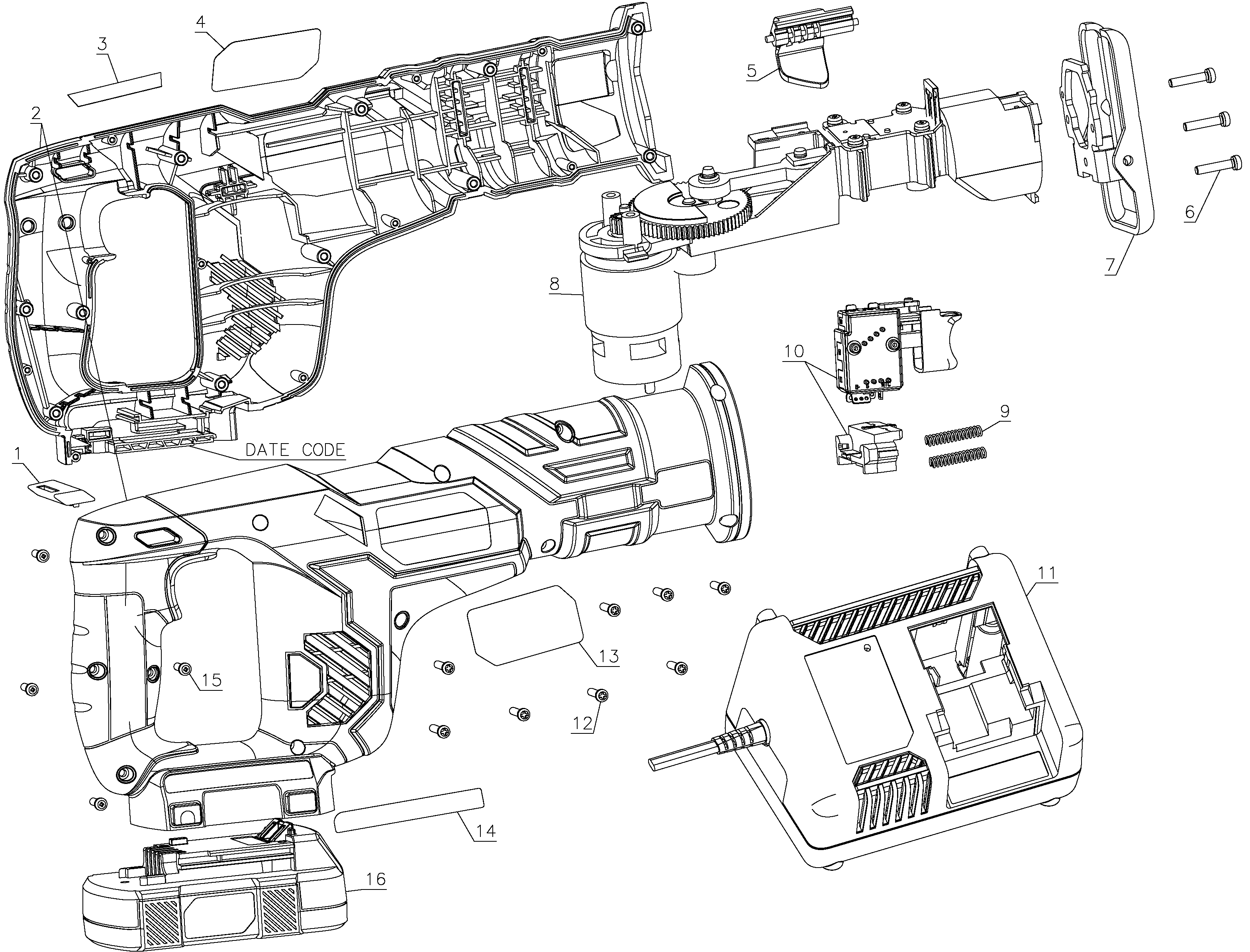Default Diagram and Parts List for FMC670 Type 1 Stanley Saw