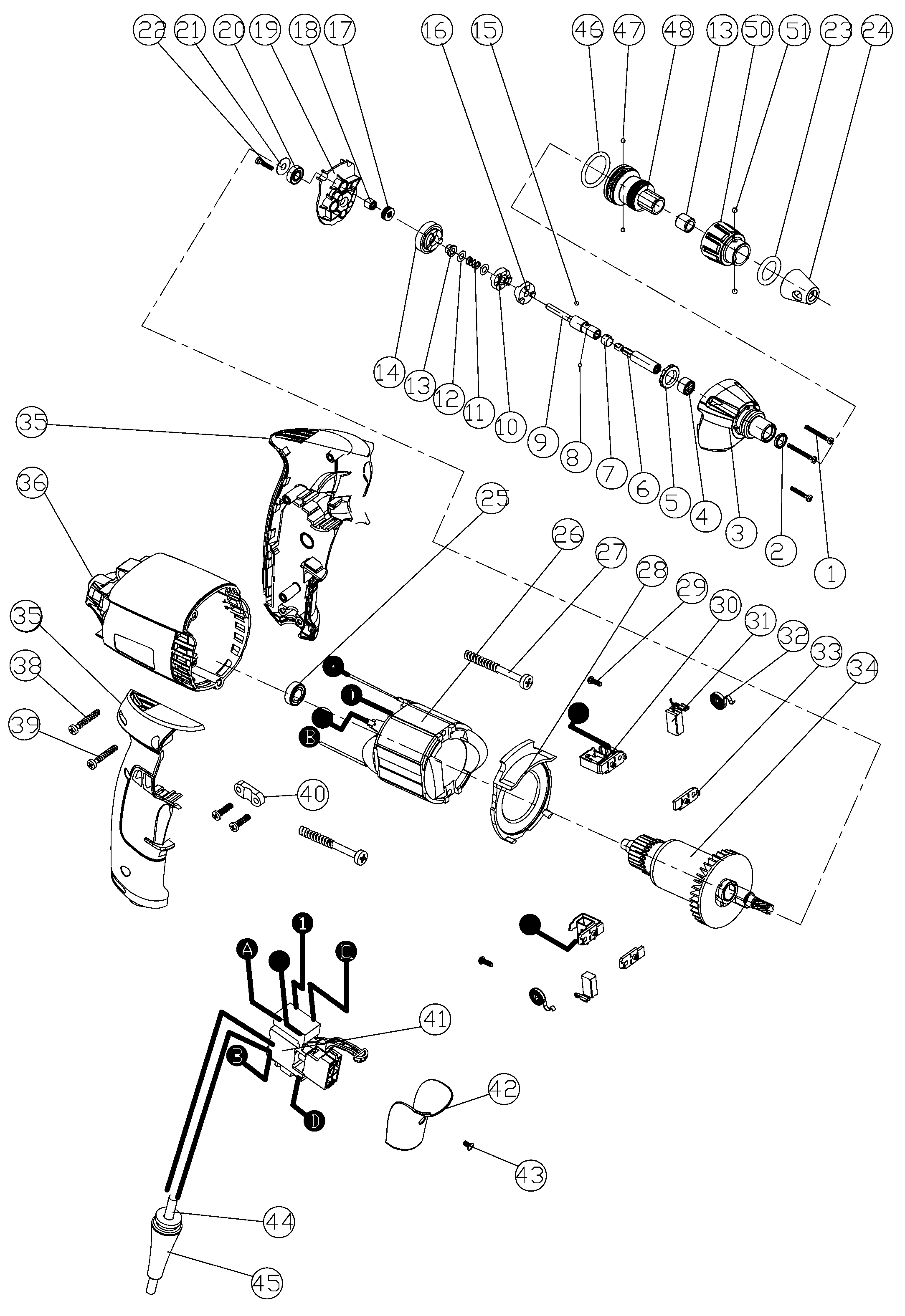 Page A Diagram and Parts List for STDR5206-B2 1 Stanley Screwdriver