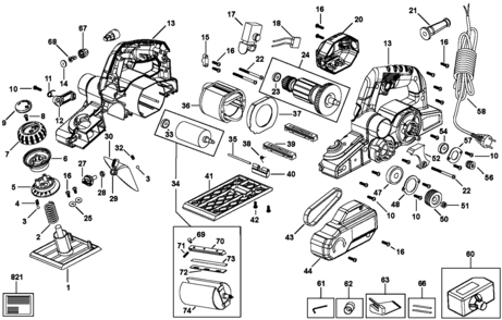 Page A Diagram and Parts List for STPP7502-B2 1 Stanley Planer Jointer