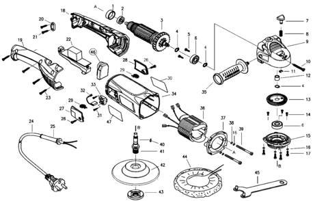 Page A Diagram and Parts List for STGP612K-B2C 1 Stanley Sander Polisher