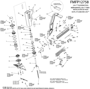 Default Diagram and Parts List for FMFP12758 Type 0 Stanley Air Tool