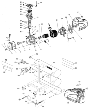 Default Diagram and Parts List for FMFP70979 Type 1 Stanley Compressor